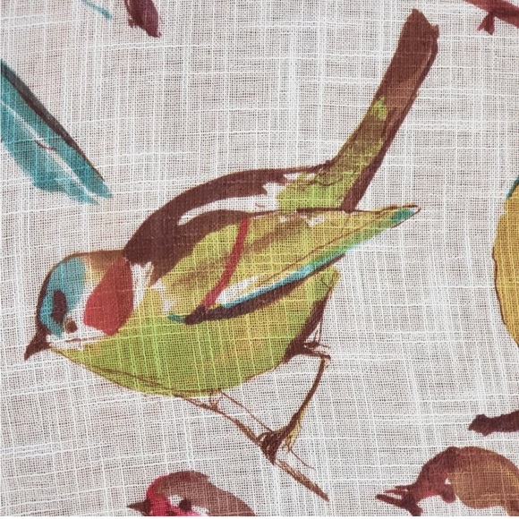 Pier 1 Imports Sheer Bird Watercolor Curtain Panels Grommets 50x84" Set of 2 - Picture 4 of 14